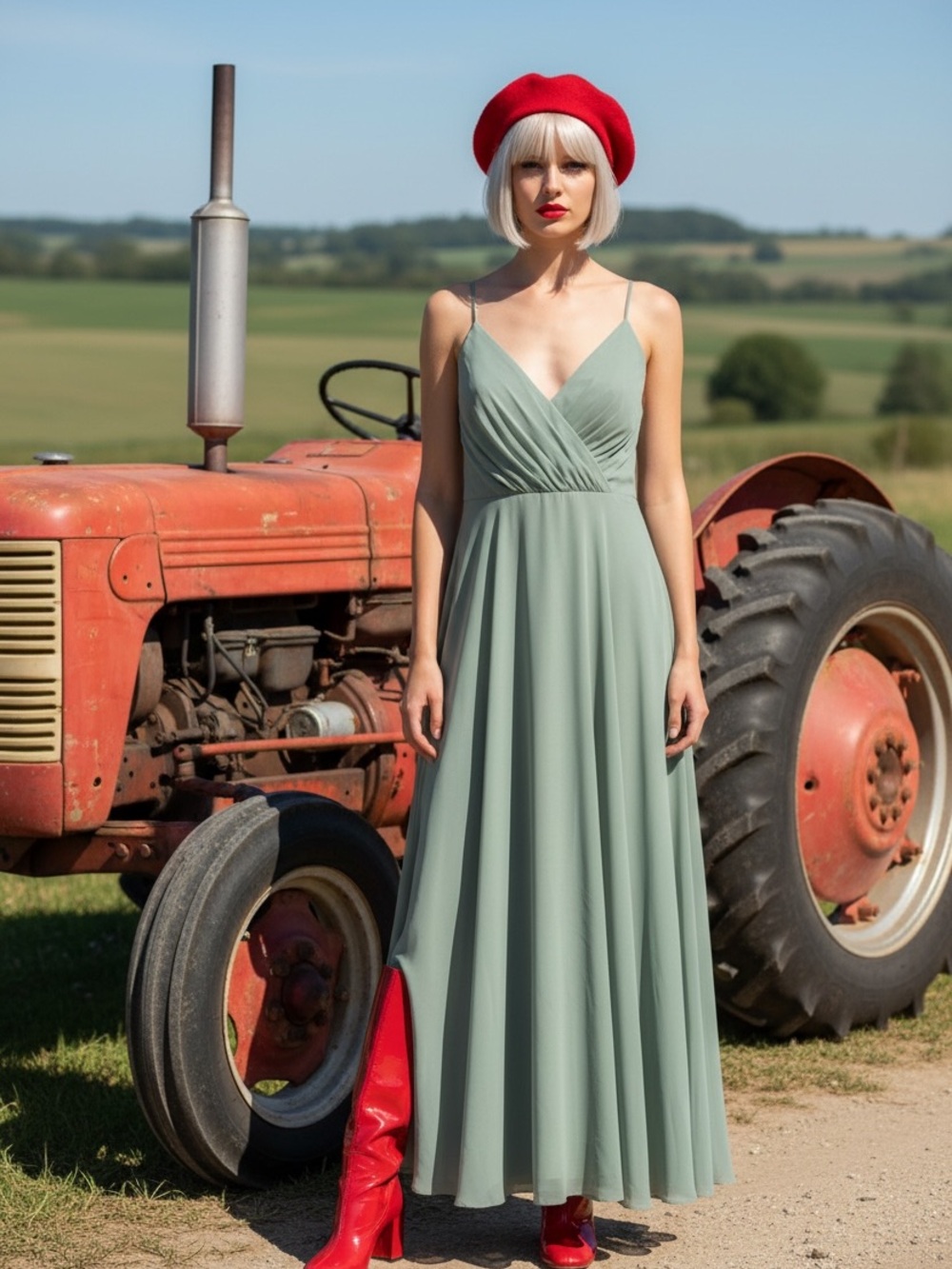 David's Bridal Sage Green Spaghetti Strap Maxi Dress